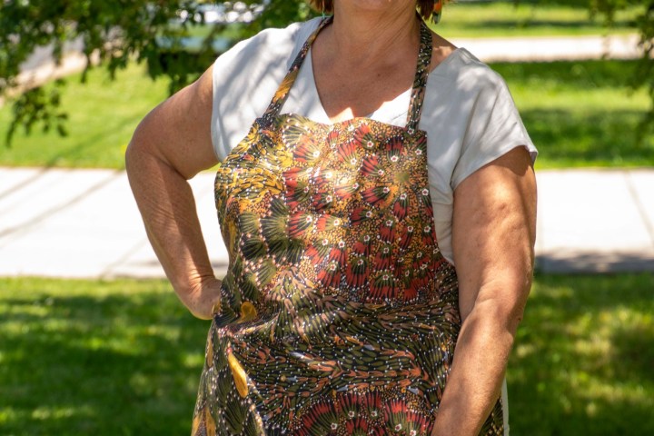 a person standing in a park